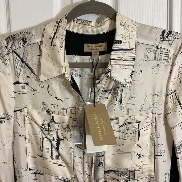 BURBERRY Landmark Silk Jumpsuit size 2 - Picture 5 of 11